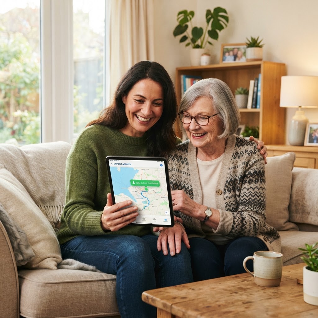 Family tracking traveler journey